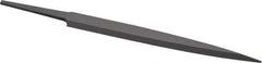 Grobet - 4" Standard Precision Swiss Pattern Barrette File - Double Cut, 1/2" Width Diam x 1/8" Thick, With Tang - Best Tool & Supply