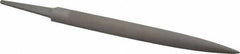 Grobet - 6" Standard Precision Swiss Pattern Crossing File - Double Cut, 19/32" Width Diam x 3/16" Thick, With Tang - Best Tool & Supply