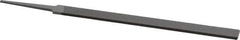 Grobet - 6" Standard Precision Swiss Pattern Equalling File - Double Cut, 1/2" Width Diam x 7/64" Thick, With Tang - Best Tool & Supply