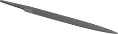 Grobet - 6" Standard Precision Swiss Pattern Half Round File - Double Cut, 19/32" Width Diam x 3/16" Thick, With Tang - Best Tool & Supply