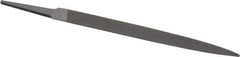 Grobet - 6" Standard Precision Swiss Pattern Half Round File - Double Cut, 19/32" Width Diam x 3/16" Thick, With Tang - Best Tool & Supply