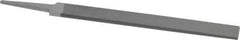 Grobet - 6" Standard Precision Swiss Pattern Hand File - Double Cut, 3/4" Width Diam x 5/32" Thick, With Tang - Best Tool & Supply