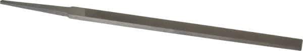 Grobet - 6" Standard Precision Swiss Pattern Narrow Pillar File - Double Cut, 3/8" Width Diam x 5/32" Thick, With Tang - Best Tool & Supply