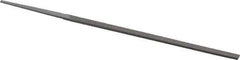 Grobet - 4" Standard Precision Swiss Pattern Narrow Pillar File - Double Cut, 5/32" Width Diam x 5/64" Thick, With Tang - Best Tool & Supply