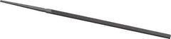 Grobet - 4" Standard Precision Swiss Pattern Narrow Pillar File - Double Cut, 5/32" Width Diam x 5/64" Thick, With Tang - Best Tool & Supply