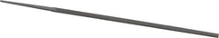 Grobet - 6" Standard Precision Swiss Pattern Narrow Pillar File - Double Cut, 13/64" Width Diam x 1/8" Thick, With Tang - Best Tool & Supply