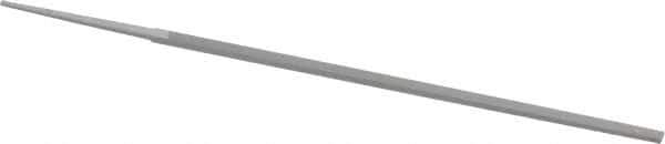 Grobet - 6" Standard Precision Swiss Pattern Narrow Pillar File - Double Cut, 13/64" Width Diam x 1/8" Thick, With Tang - Best Tool & Supply