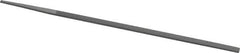 Grobet - 8" Standard Precision Swiss Pattern Narrow Pillar File - Double Cut, 9/32" Width Diam x 9/64" Thick, With Tang - Best Tool & Supply