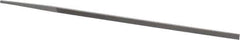 Grobet - 8" Standard Precision Swiss Pattern Narrow Pillar File - Double Cut, 9/32" Width Diam x 9/64" Thick, With Tang - Best Tool & Supply