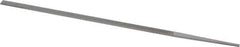 Grobet - 8" Standard Precision Swiss Pattern Narrow Pillar File - Double Cut, 9/32" Width Diam x 9/64" Thick, With Tang - Best Tool & Supply