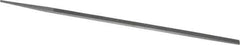 Grobet - 10" Standard Precision Swiss Pattern Narrow Pillar File - Double Cut, 11/32" Width Diam x 11/64" Thick, With Tang - Best Tool & Supply