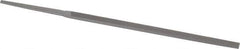 Grobet - 4" Standard Precision Swiss Pattern Narrow Pillar File - Double Cut, 3/16" Width Diam x 3/32" Thick, With Tang - Best Tool & Supply