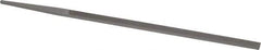 Grobet - 6" Standard Precision Swiss Pattern Narrow Pillar File - Double Cut, 1/4" Width Diam x 9/64" Thick, With Tang - Best Tool & Supply