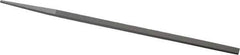 Grobet - 8" Standard Precision Swiss Pattern Narrow Pillar File - Double Cut, 11/32" Width Diam x 11/64" Thick, With Tang - Best Tool & Supply