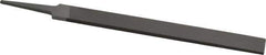 Grobet - 8" Standard Precision Swiss Pattern Hand File - Double Cut, 29/32" Width Diam x 3/16" Thick, With Tang - Best Tool & Supply