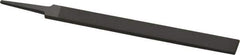 Grobet - 8" Standard Precision Swiss Pattern Hand File - Double Cut, 29/32" Width Diam x 3/16" Thick, With Tang - Best Tool & Supply