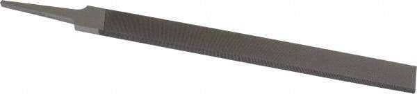 Grobet - 10" Standard Precision Swiss Pattern Hand File - Double Cut, 1" Width Diam x 1/4" Thick, With Tang - Best Tool & Supply