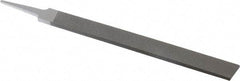 Grobet - 10" Standard Precision Swiss Pattern Hand File - Double Cut, 1" Width Diam x 1/4" Thick, With Tang - Best Tool & Supply