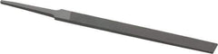 Grobet - 4" Standard Precision Swiss Pattern Regular Pillar File - Double Cut, 3/8" Width Diam x 1/8" Thick, With Tang - Best Tool & Supply