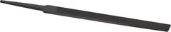 Grobet - 4" Standard Precision Swiss Pattern Regular Pillar File - Double Cut, 3/8" Width Diam x 1/8" Thick, With Tang - Best Tool & Supply