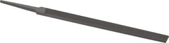 Grobet - 6" Standard Precision Swiss Pattern Regular Pillar File - Double Cut, 1/2" Width Diam x 11/64" Thick, With Tang - Best Tool & Supply