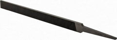 Grobet - 6" Standard Precision Swiss Pattern Regular Pillar File - Double Cut, 1/2" Width Diam x 11/64" Thick, With Tang - Best Tool & Supply