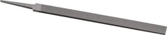 Grobet - 8" Standard Precision Swiss Pattern Regular Pillar File - Double Cut, 19/32" Width Diam x 13/64" Thick, With Tang - Best Tool & Supply