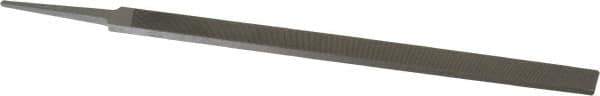 Grobet - 10" Standard Precision Swiss Pattern Regular Pillar File - Double Cut, 23/32" Width Diam x 15/64" Thick, With Tang - Best Tool & Supply