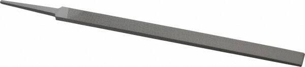 Grobet - 10" Standard Precision Swiss Pattern Regular Pillar File - Double Cut, 23/32" Width Diam x 15/64" Thick, With Tang - Best Tool & Supply