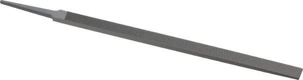 Grobet - 12" Standard Precision Swiss Pattern Regular Pillar File - Double Cut, 25/32" Width Diam x 9/32" Thick, With Tang - Best Tool & Supply