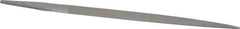 Grobet - 6" Standard Precision Swiss Pattern Pippin File - Double Cut, 25/64" Width Diam x 9/64" Thick, With Tang - Best Tool & Supply