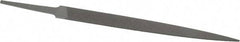 Grobet - 6" Standard Precision Swiss Pattern Warding File - Double Cut, 5/8" Width Diam x 5/64" Thick, With Tang - Best Tool & Supply