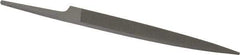 Grobet - 4" Standard Precision Swiss Pattern Knife File - Double Cut, 15/32" Width Diam x 1/8" Thick, With Tang - Best Tool & Supply