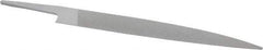 Grobet - 6" Standard Precision Swiss Pattern Knife File - Double Cut, 23/32" Width Diam x 5/32" Thick, With Tang - Best Tool & Supply