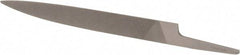 Grobet - 8" Standard Precision Swiss Pattern Knife File - Double Cut, 7/8" Width Diam x 13/64" Thick, With Tang - Best Tool & Supply