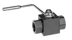 Parker - 2" Pipe, Carbon Steel Standard Ball Valve - Inline - Two Way Flow, SAE x SAE Ends, Lever Handle, 6,000 WOG - Best Tool & Supply