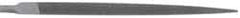 Grobet - 4" Standard Precision Swiss Pattern Three Square File - Double Cut, 9/32" Width Diam, With Tang - Best Tool & Supply