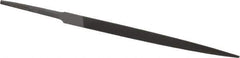 Grobet - 4" Standard Precision Swiss Pattern Three Square File - Double Cut, 9/32" Width Diam, With Tang - Best Tool & Supply