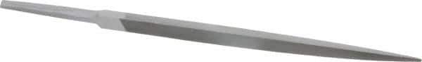 Grobet - 6" Standard Precision Swiss Pattern Three Square File - Double Cut, 3/8" Width Diam, With Tang - Best Tool & Supply