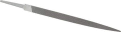 Grobet - 8" Standard Precision Swiss Pattern Three Square File - Double Cut, 1/2" Width Diam, With Tang - Best Tool & Supply