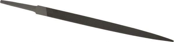 Grobet - 8" Standard Precision Swiss Pattern Three Square File - Double Cut, 1/2" Width Diam, With Tang - Best Tool & Supply