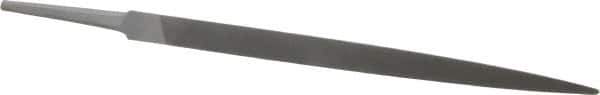 Grobet - 8" Standard Precision Swiss Pattern Three Square File - Double Cut, 1/2" Width Diam, With Tang - Best Tool & Supply