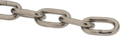 Value Collection - 3/16" Welded Stainless Steel Chain - 1,200 Lb Capacity, Grade 30, Cut to Length, Stainless Steel, Bright Finish - Best Tool & Supply