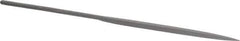 Grobet - 6-1/4" Needle Precision Swiss Pattern Barrette File - Round Handle - Best Tool & Supply