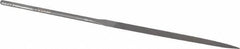 Grobet - 5-1/2" Needle Precision Swiss Pattern Three Square File - Round Handle - Best Tool & Supply