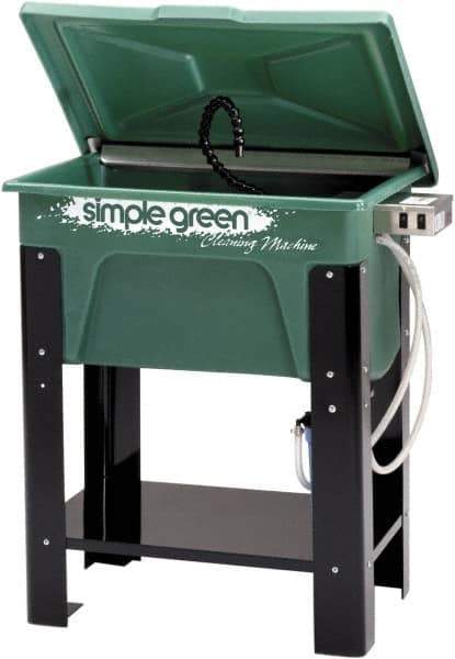 Simple Green - Free Standing Water-Based Parts Washer - 30 Gal Max Operating Capacity, Plastic Tank, 39" High x 35" Long x 24" Wide, 110 Input Volts - Best Tool & Supply