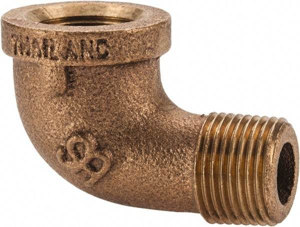 Merit Brass - Class 125, 3/8" Internal Pipe, Brass 90° Street Elbow - FBSPT x MBSPT - Best Tool & Supply