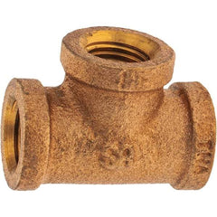 Merit Brass - Class 125, 1/4" Internal Pipe, Brass Tee - FBSPT x FBSPT x FBSPT - Best Tool & Supply