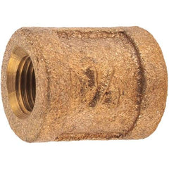 Merit Brass - Class 125, 1/8" Internal Pipe, Brass Coupling - FBSPT x FBSPT - Best Tool & Supply