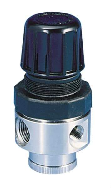 Parker - 1/2 NPT Port, 80 CFM, Stainless Steel Standard Regulator - 0 to 125 psi Range, 300 Max psi Supply Pressure, 1/4" Gauge Port Thread, 2.43" Wide x 4.97" High - Best Tool & Supply